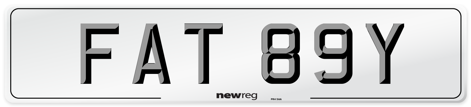FAT 89Y Number Plate from New Reg